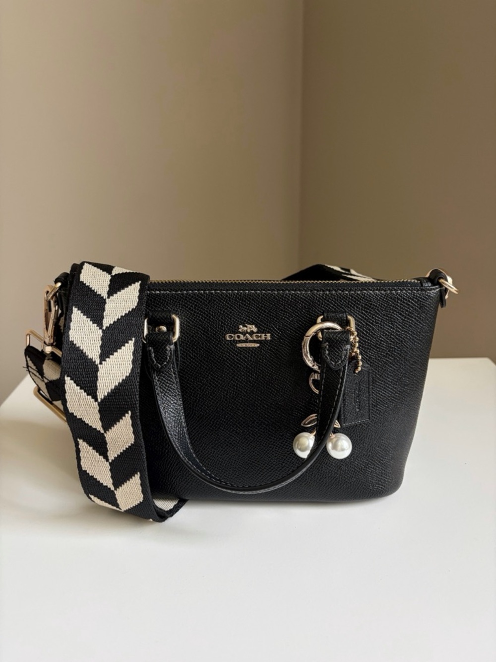 Coach Mini Gallery Tote Bag With Cherry Charm